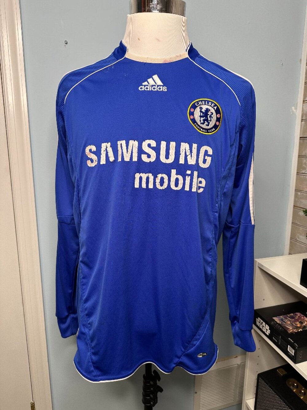 Vintage 2006-07 Chelsea FC Home Jersey Long Sleeve Adidas Samsung Mobile M